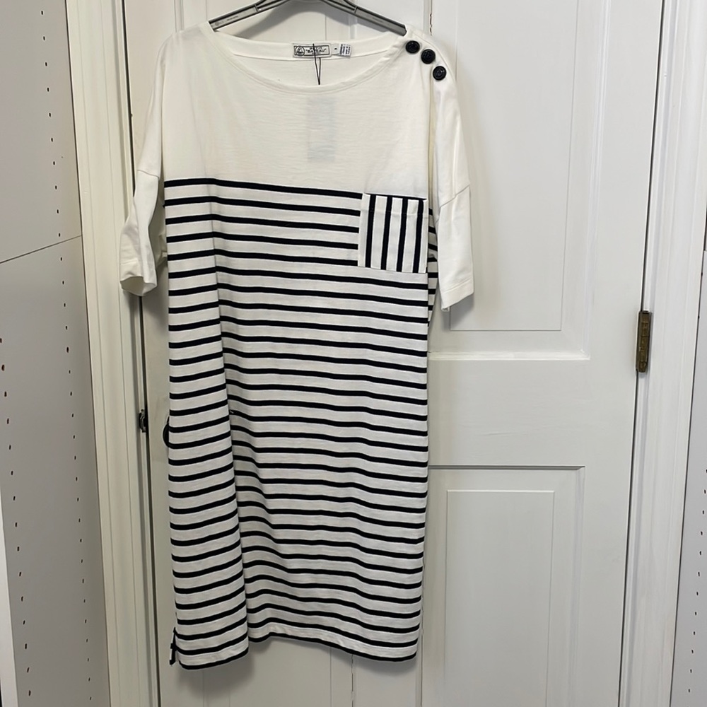 NWT petit bateau navy striped tshirt dress